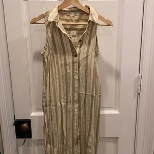 Anthropologie midi sleeveless shirt dress